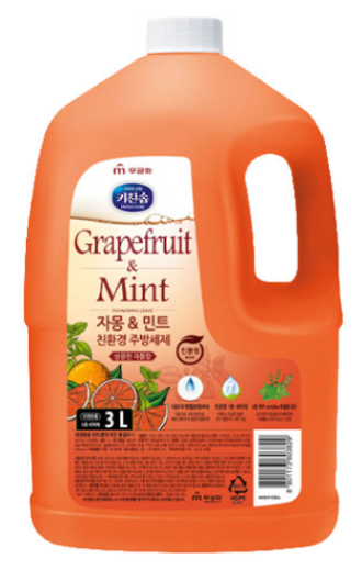 Grapefruit & mint eco-friendly dishwashing detergent 3L