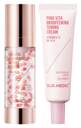 SUR.MEDIC+ PINK VITA BRIGHTENING CAPSULE ESSENCE & CREAM SET Essence 32g + Cream 25g