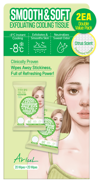 Ariul Smooth & Pure Fresh Cooling Deo Tissue Set 20sheets * 2ea
